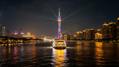 Pearl River Night Cruise - Guangzhou skyline at night